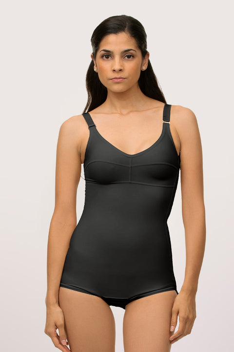 Body de compresión con braguita larga, sujetador y cremallera (BB01)