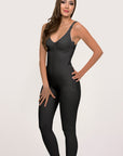 Ankle Length Compression Bodysuit w/Bra & Zippers (BB07)