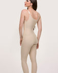 Ankle Length Compression Bodysuit w/Bra & Zippers (BB07)
