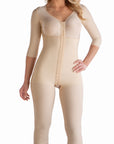 Below the Knee Bodysuit with Bra, Front Closure & Sleeves (BB09-BK)
