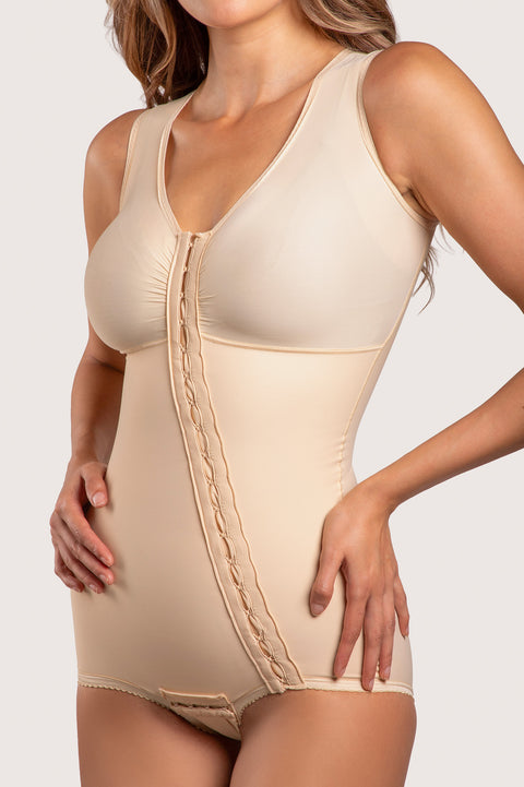 Panty-Length Compression Bodysuit with Bra & Off-Center Closure (BB11-NS)