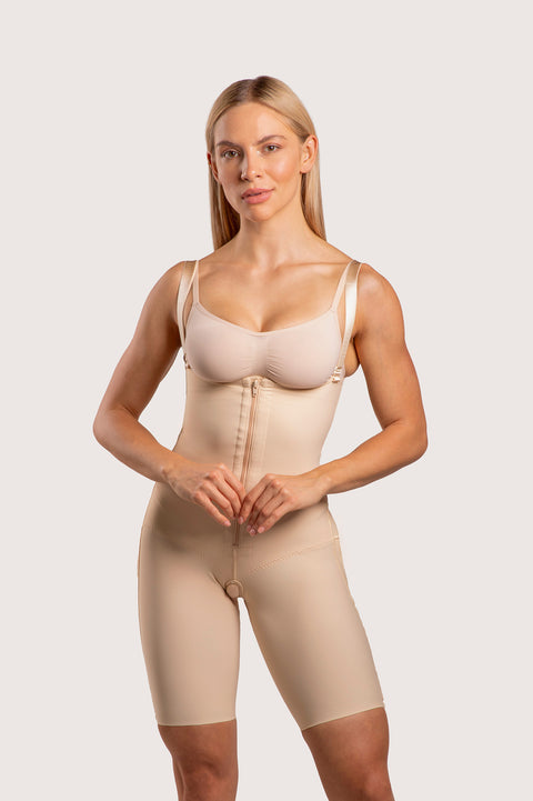Body moldea glúteos a medio muslo con cremallera y glúteos abiertos (BE05)