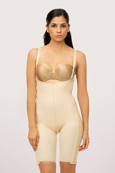 Body de compresión hasta la mitad del muslo con cremalleras separadoras (BS03-SZ)