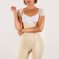 Body hasta la mitad del muslo con cremallera delantera y mangas cortas (BS09)