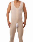 Male Below the Knee Compression Bodysuit w/Zipper (MG02-BK)