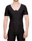 Male Mid-Thigh Compression Bodysuit w/Sleeves & Zipper (MG07)