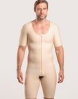 Male Mid-Thigh Compression Bodysuit w/Sleeves & Zipper (MG07)