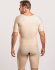 Male Mid-Thigh Compression Bodysuit w/Sleeves & Zipper (MG07)