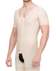Male Mid-Thigh Compression Bodysuit w/Sleeves & Zipper (MG07)