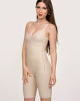 Mid-Thigh Compression Bodysuit w/Bra & Zippers (BB03)