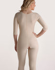 Below the Knee Bodysuit with Bra, Front Closure & Sleeves (BB09-BK)