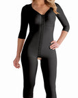Below the Knee Bodysuit with Bra, Front Closure & Sleeves (BB09-BK)