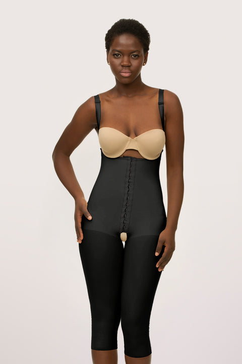 GluteLifting Below the Knee Bodysuit w/Front Closure (BE11-BK)