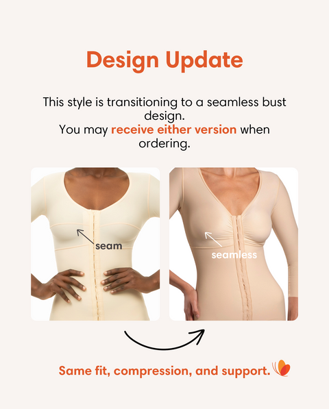 Below the Knee Bodysuit with Bra, Front Closure & Sleeves (BB09-BK)