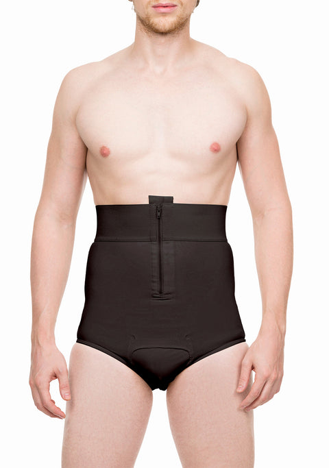 Faja de compresión de cintura alta para hombre con cremallera frontal (MG01)