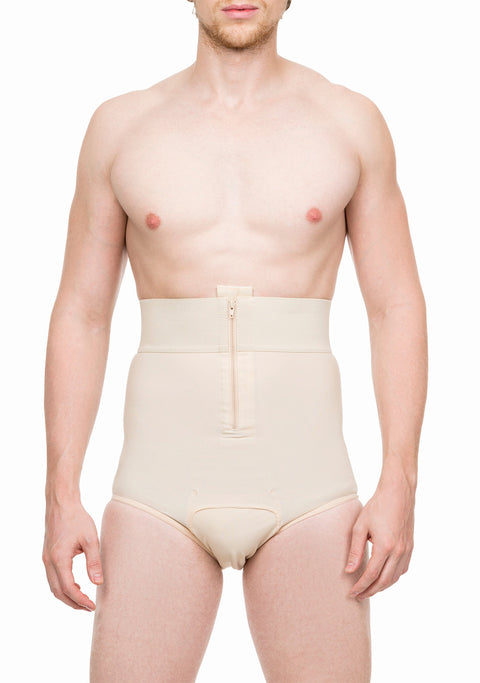 Faja de compresión de cintura alta para hombre con cremallera frontal (MG01)