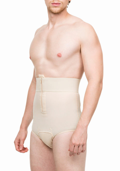 Faja de compresión de cintura alta para hombre con cremallera frontal (MG01)