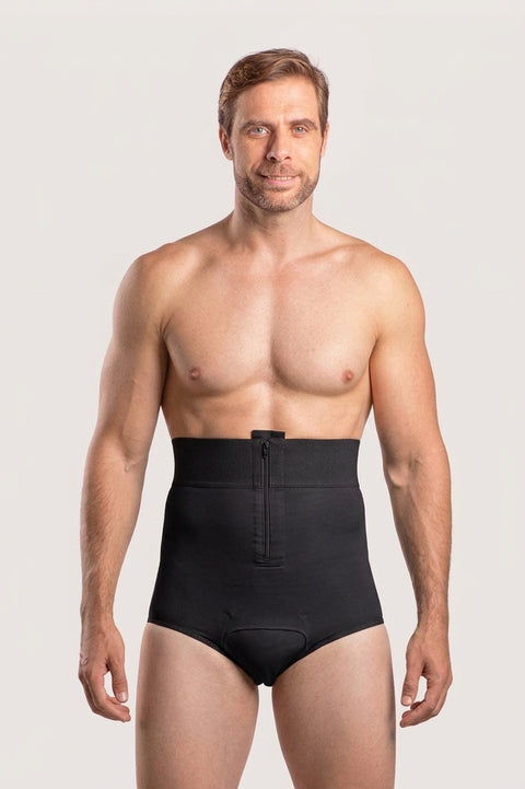 Faja de compresión de cintura alta para hombre con cremallera frontal (MG01)