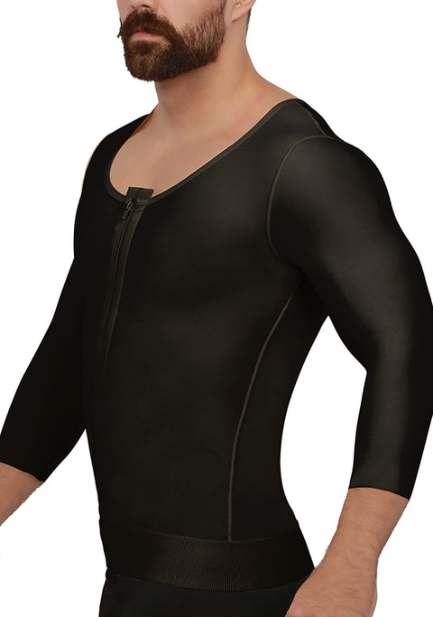 Chaleco de Compresión para Hombre con Mangas 3/4 y Cierre al Frente (MG06-MS)