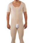 Male Below the Knee Compression Bodysuit w/Sleeves & Zipper (MG07-BK)