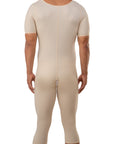 Male Below the Knee Compression Bodysuit w/Sleeves & Zipper (MG07-BK)