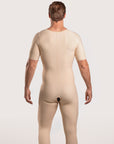 Male Below the Knee Compression Bodysuit w/Sleeves & Zipper (MG07-BK)