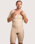 Male Mid-Thigh Compression Bodysuit w/Sleeves & Zipper (MG07)