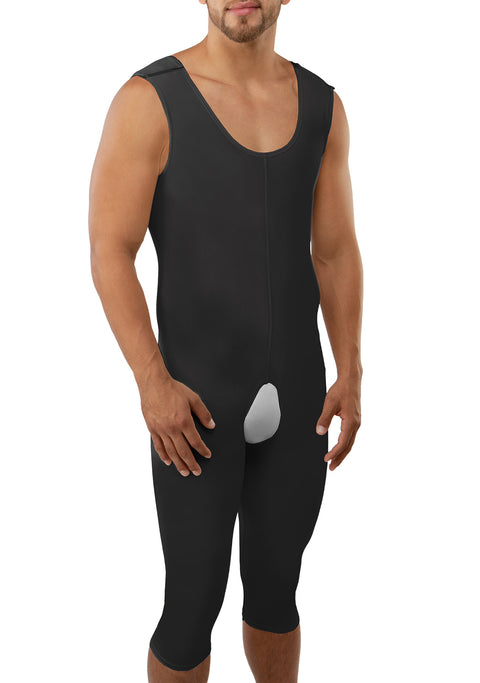 Body de compresión para hombre por debajo de la rodilla de segunda etapa (MG08-BK)