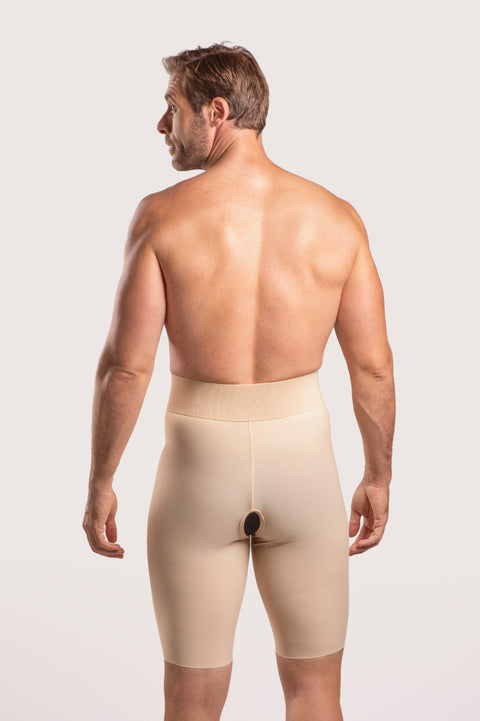 Faja de compresión de cintura alta hasta la mitad del muslo para hombre con cremallera (MG09)