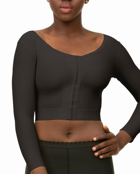 Sujetador/chaleco con mangas largas y largo por debajo del busto (VS02-LS)