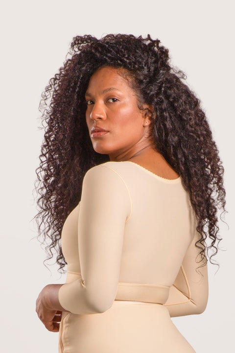 Sujetador/chaleco con mangas medianas y largo bajo el busto (VS02-MS)