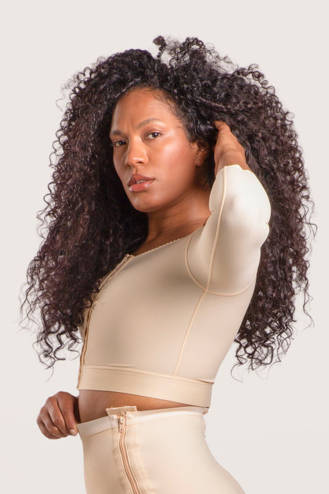 Sujetador/chaleco con mangas medianas y largo bajo el busto (VS02-MS)